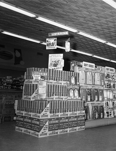 Example of multiple point-of-purchase displays placed together to form an end-cap