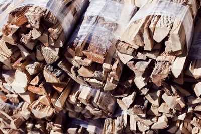 strech film bundled firewood